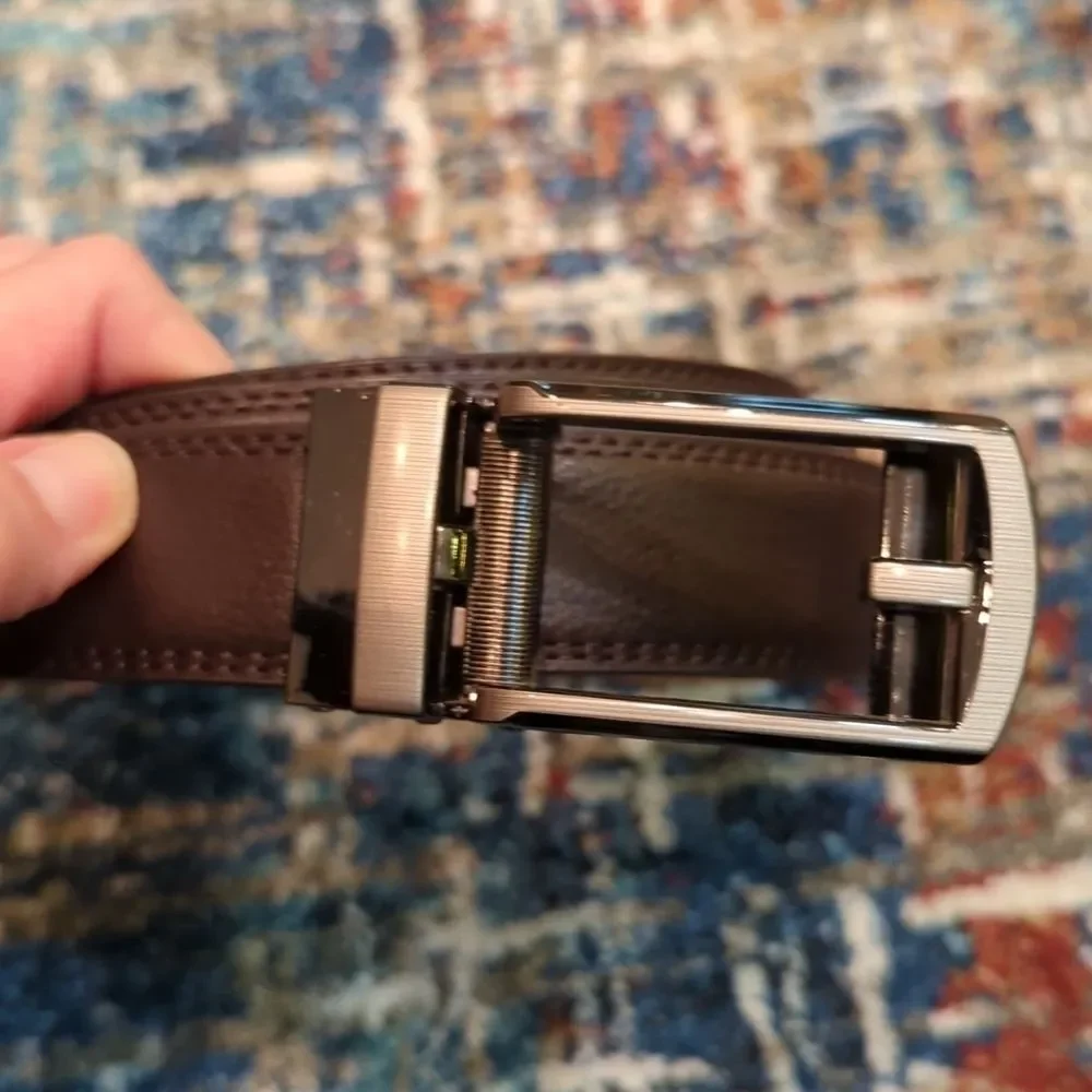 Comfort Click Men's Adjustable Brown Leather Belt